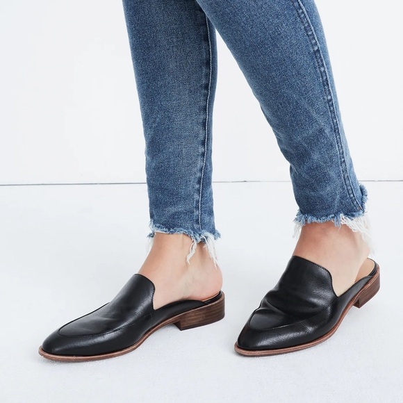 MADEWELL Women’s Black Leather Slip-On Mules Flat Slides size: 7.5 - Picture 1 of 10